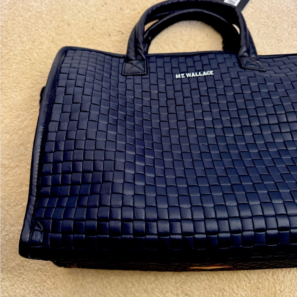 Unused MZ Wallace woven medium box tote in Dawn. Comes with dust bag and tag.